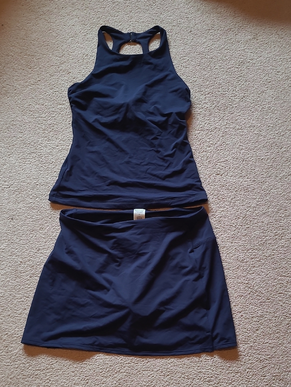 Athleta Navy Swim Skort and Tankini